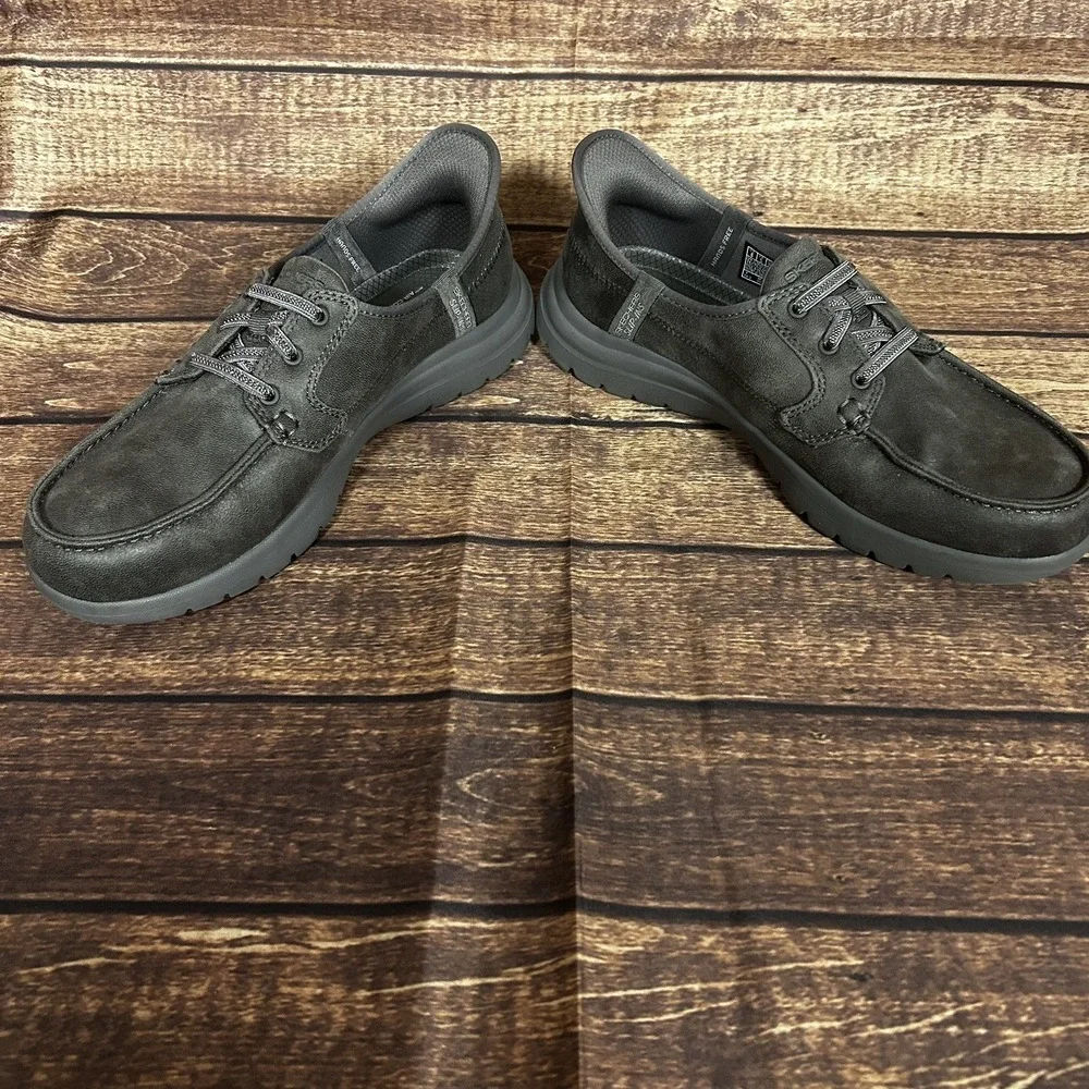 SKECHERS Womens Hands Free On The Go Slip On Boat Shoes Gray Sz 8